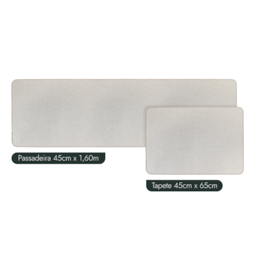 Kit Tapete para Cozinha 65cm + Passadeira 1,60m Estilo Linho Antiderrapante (2 peças)