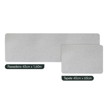Kit Tapete para Cozinha 65cm + Passadeira 1,60m Estilo Linho Antiderrapante (2 peças)