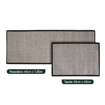 Kit Tapete para Cozinha 65cm + Passadeira 1,80m Moderno 100% PVC Antiderrapante (2 peças)