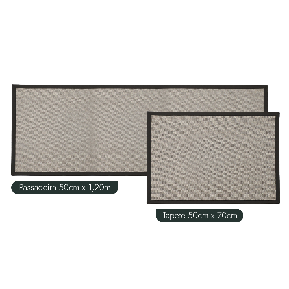 Kit Tapete para Cozinha 70cm + Passadeira 1,20m Antiderrapante Trame (2 peças)