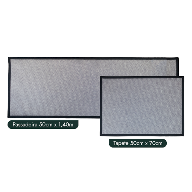 Kit Tapete para Cozinha 70cm + Passadeira 1,40m Antiderrapante Kacyumara Multti (2 peças)