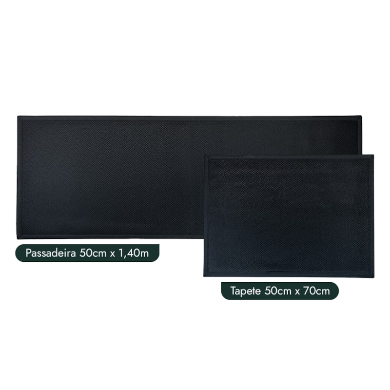 Kit Tapete para Cozinha + Passadeira Antiderrapante Kacyumara Multti (
