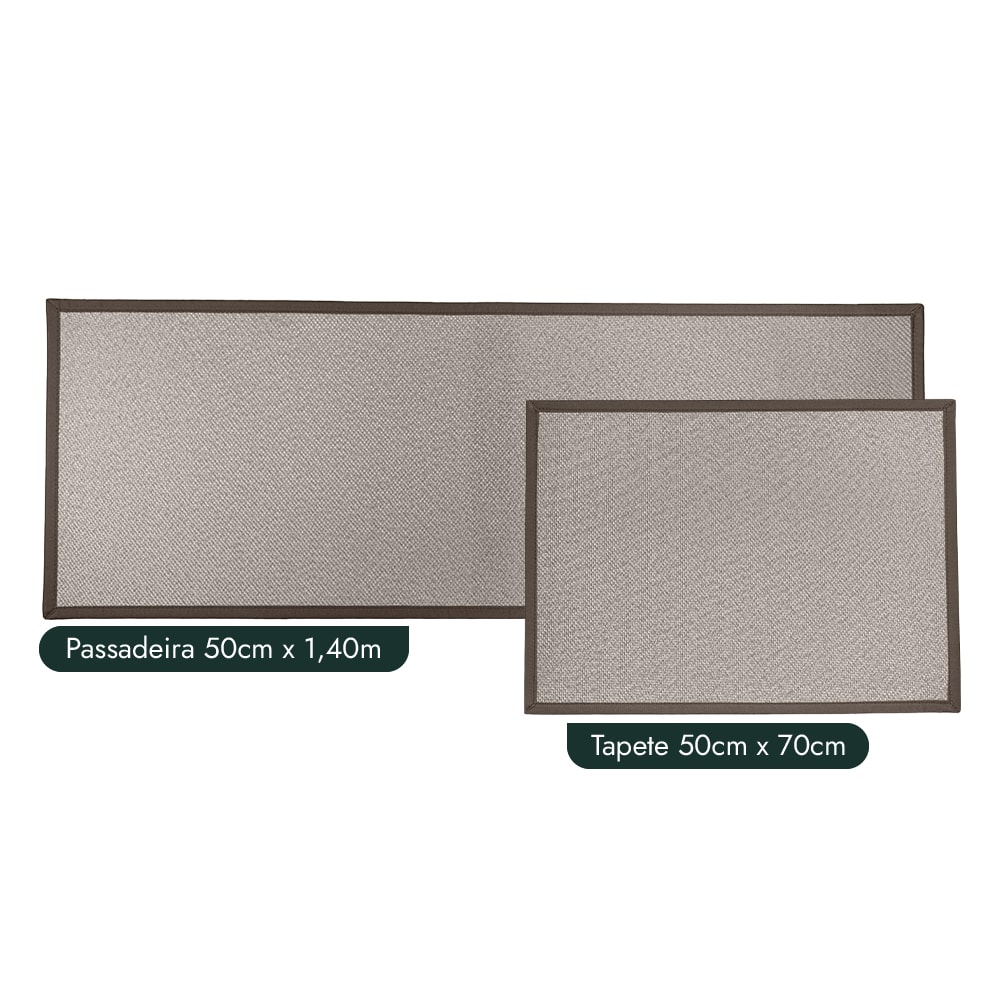 Kit Tapete para Cozinha 70cm + Passadeira 1,40m Antiderrapante Kacyumara Multti (2 peças)