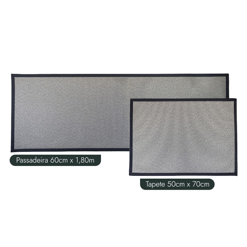 Kit Tapete para Cozinha + Passadeira Antiderrapante Kacyumara Multti (