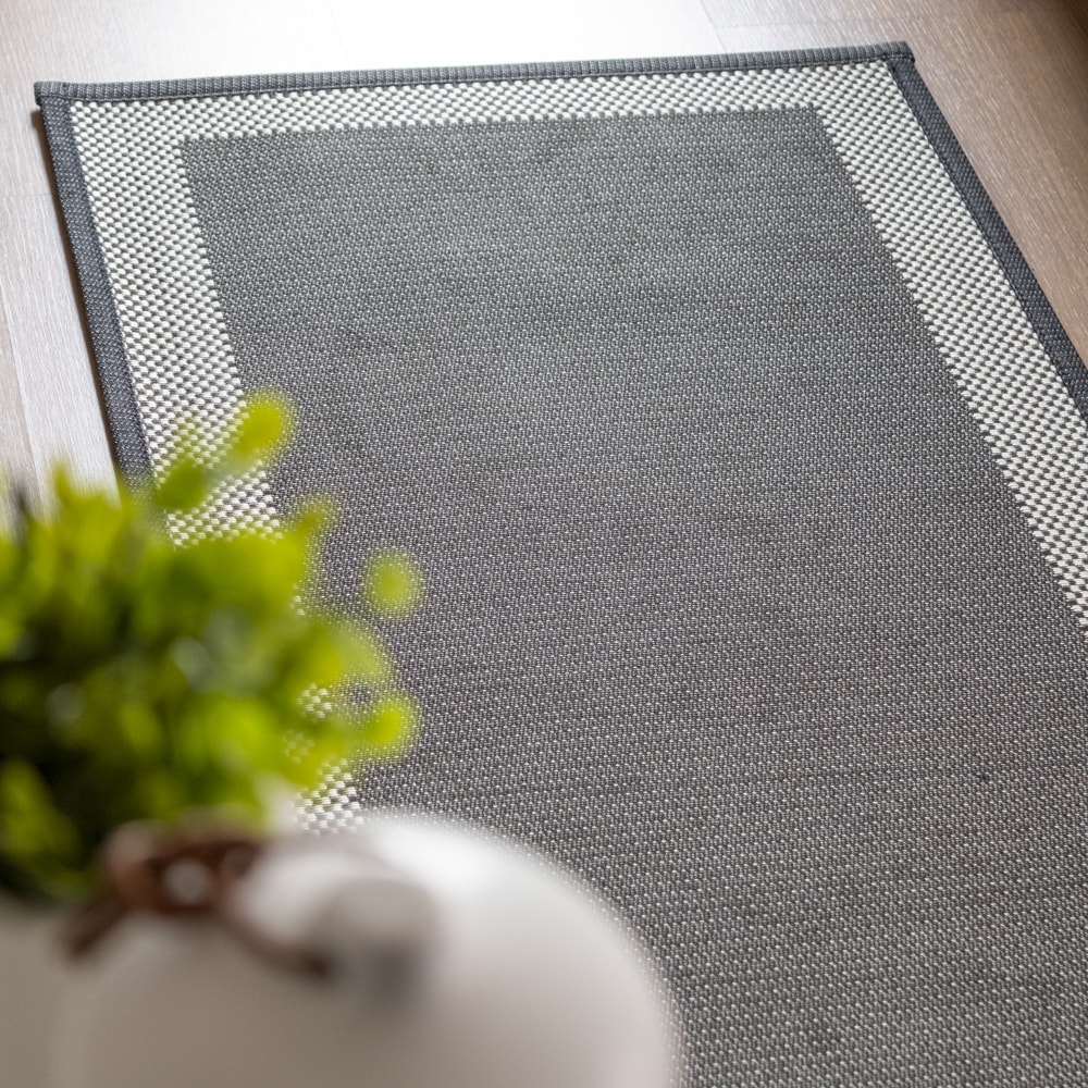 Kit Tapete para Cozinha 70cm + Passadeira 1,80m Antiderrapante Kacyumara Square (2 peças)