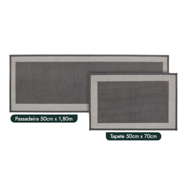 Kit Tapete para Cozinha 70cm + Passadeira 1,80m Antiderrapante Kacyumara Square (2 peças)