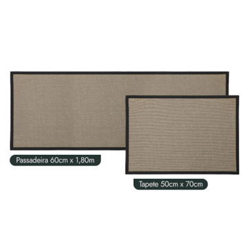 Kit Tapete para Cozinha 70cm + Passadeira 1,80m Antiderrapante Trame (2 peças)
