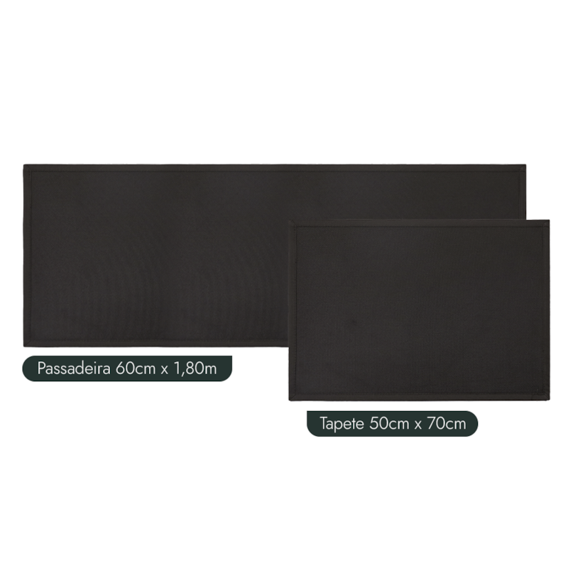 Kit Tapete para Cozinha 70cm + Passadeira 1,80m Antiderrapante Trame (