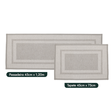 Kit Tapete para Cozinha 75cm + Passadeira 1,20m Antiderrapante Jacquard Munique (2 peças)