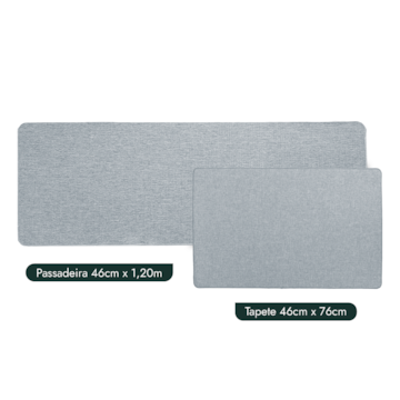 Kit Tapete para Cozinha 76cm + Passadeira 1,10m Nature Antiderrapante (2 peças)