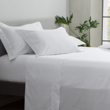 Lençol com Elástico Casal Kacyumara Satinée 100% Algodão Egípcio Percal 300 Fios (1 Peça)