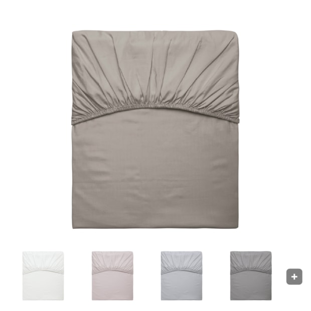 Lençol com Elástico King Size Kacyumara Satinée 100% Algodão Egípcio Percal 300 Fios (1 Peça)