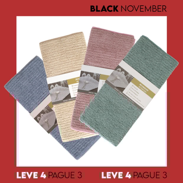 Leve 4 Pague 3 - Tapete Escorredor de Louça Microfibra Super Absorvente 38cm x 50cm