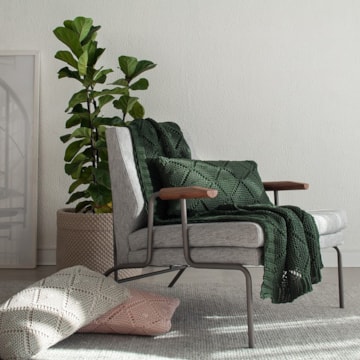 Manta Decorativa para Sofá Buddemeyer Ella Tricot 1,25m x 1,50m