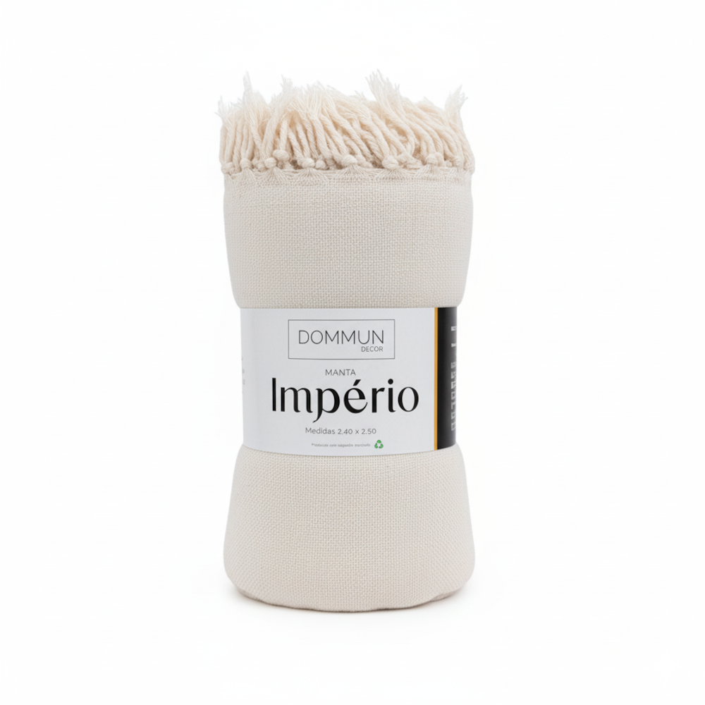 Manta Decorativa para Sofá Império 100% Algodão c/ Franjas 2,40m x 2,50m