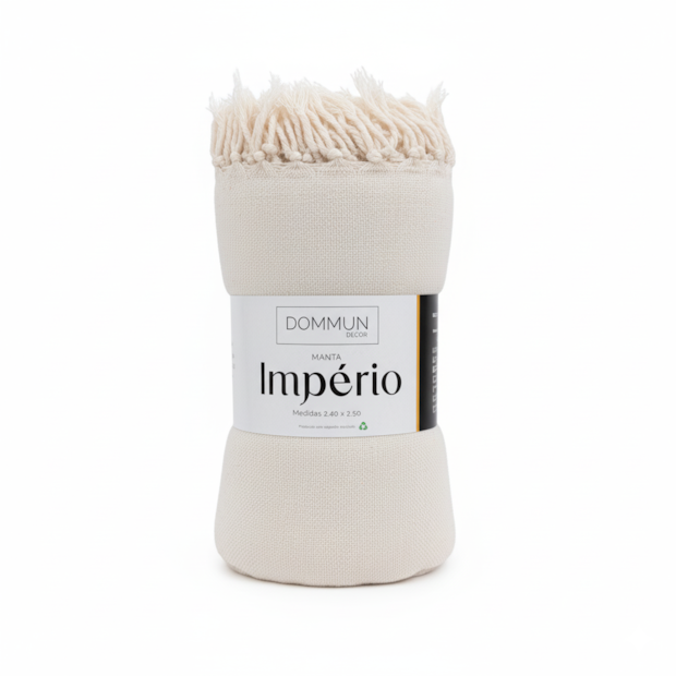 Manta Decorativa para Sofá Império 100% Algodão c/ Franjas 2,40m x 2,50m