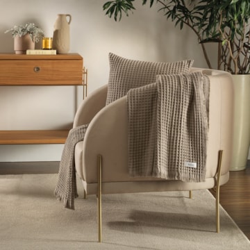 Manta Decorativa para Sofá Karsten Denver 100% Algodão c/ Franjas 1,50m x 2,00m