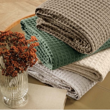 Manta Decorativa para Sofá Karsten Denver 100% Algodão c/ Franjas 1,50m x 2,00m