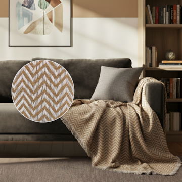 Manta Decorativa para Sofá Torino 100% Algodão c/ Franjas 1,50m x 2,30m