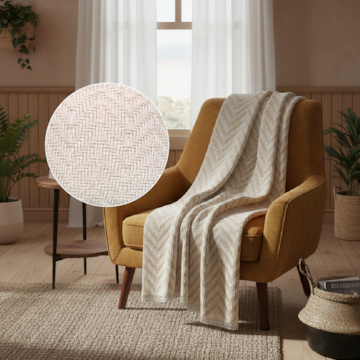 Manta Decorativa para Sofá Torino 100% Algodão c/ Franjas 1,50m x 2,30m