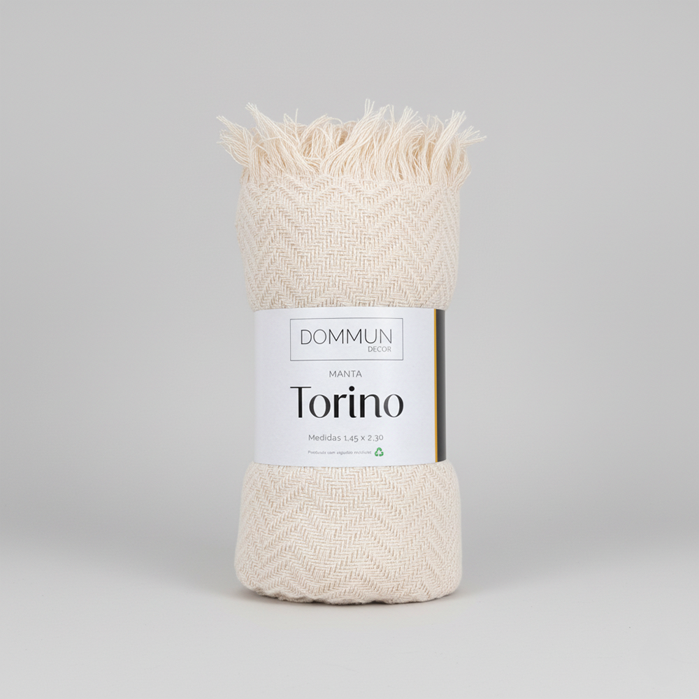 Manta Decorativa para Sofá Torino 100% Algodão c/ Franjas 1,50m x 2,30m