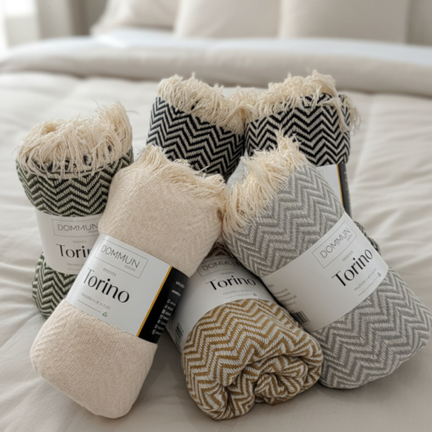 Manta Decorativa para Sofá Torino 100% Algodão c/ Franjas 1,50m x 2,30m