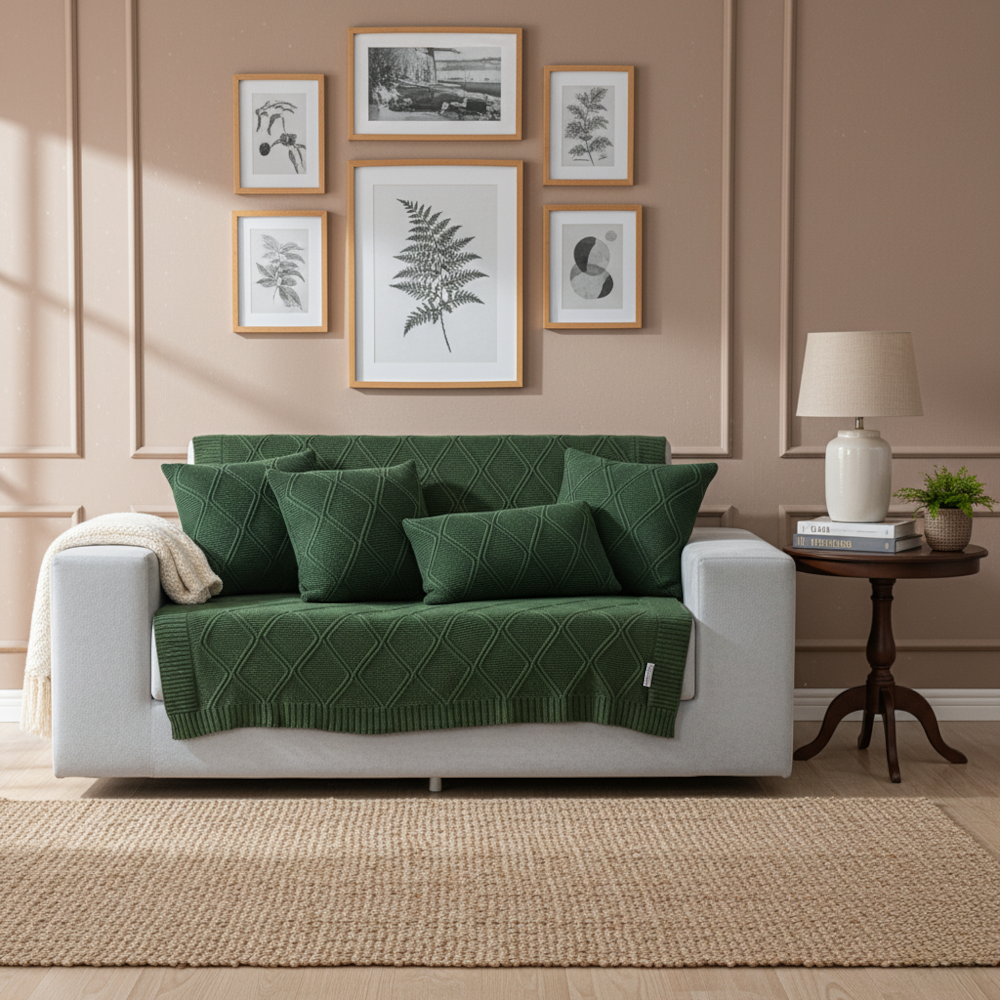 Manta Decorativa para Sofá Toronto Tricot 1,20m x 1,50m