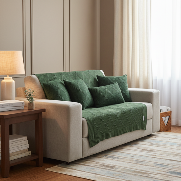 Manta Decorativa para Sofá Toronto Tricot 1,20m x 1,50m