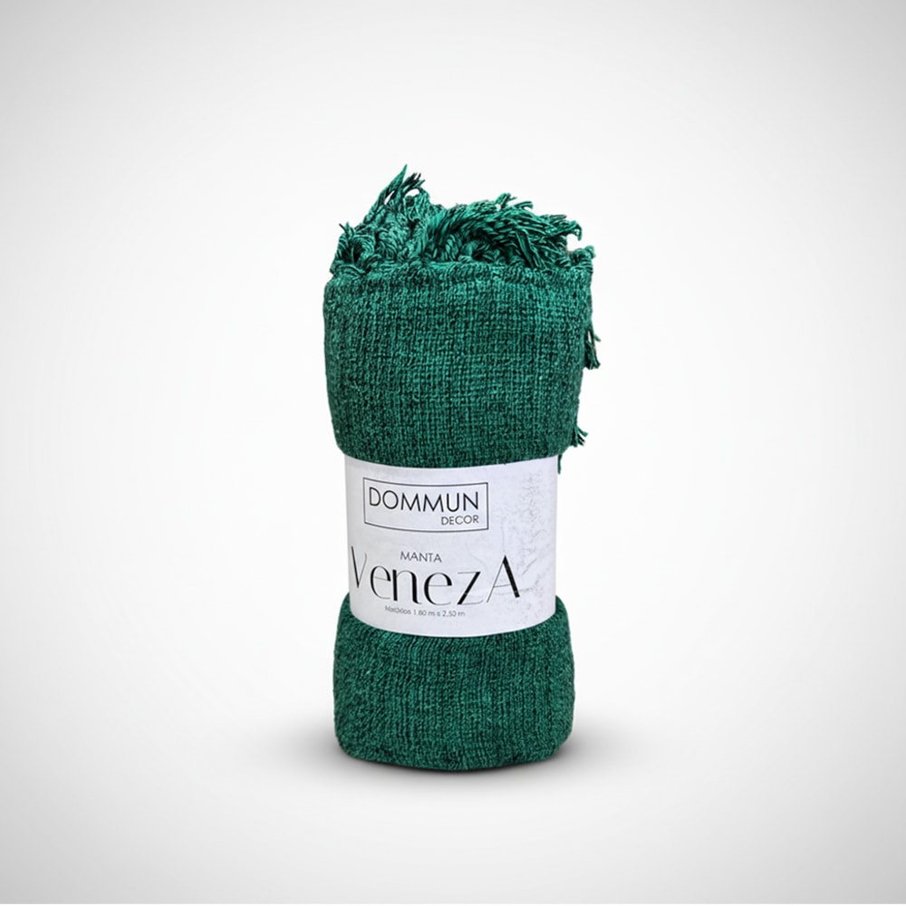 Manta Decorativa para Sofá Veneza 100% Algodão c/ Franjas 1,40m x 2,30m