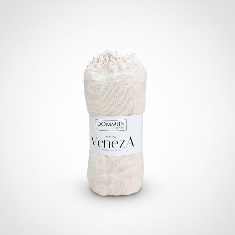 Manta Decorativa para Sofá Veneza 100% Algodão c/ Franjas 1,80m x 2,30m