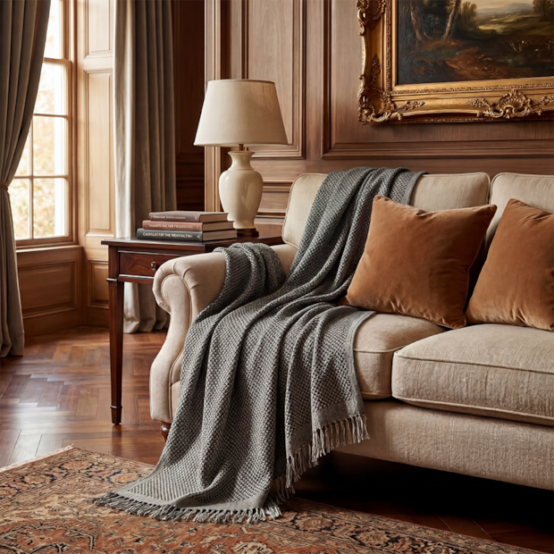 Manta Para Sofá Dohler Bali 100% Algodão C/ Franjas 1,50m X 1,20m