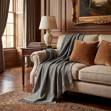 Manta Para Sofá Dohler Bali 100% Algodão C/ Franjas 1,50m X 1,20m