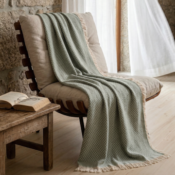 Manta Para Sofá Dohler Bali 100% Algodão C/ Franjas 1,50m X 1,20m