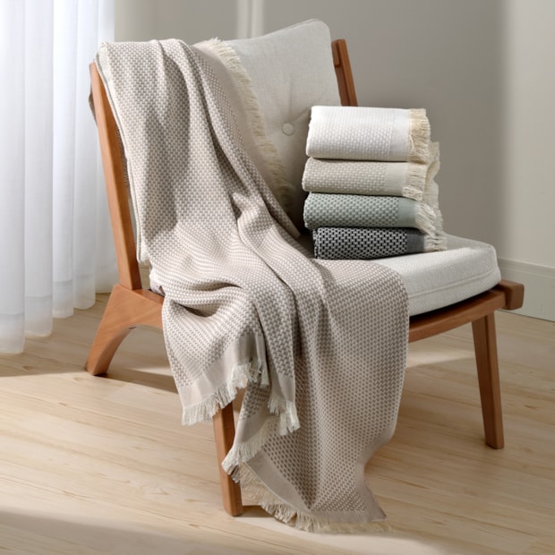 Manta Para Sofá Dohler Bali 100% Algodão C/ Franjas 1,50m X 2,10m