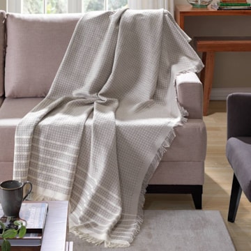 Manta Para Sofá Dohler Genova 100% Algodão C/ Franjas 1,50m X 1,20m