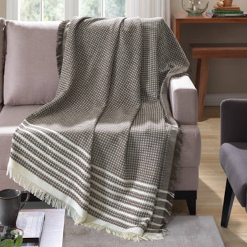 Manta Para Sofá Dohler Genova 100% Algodão C/ Franjas 1,50m X 2,10m