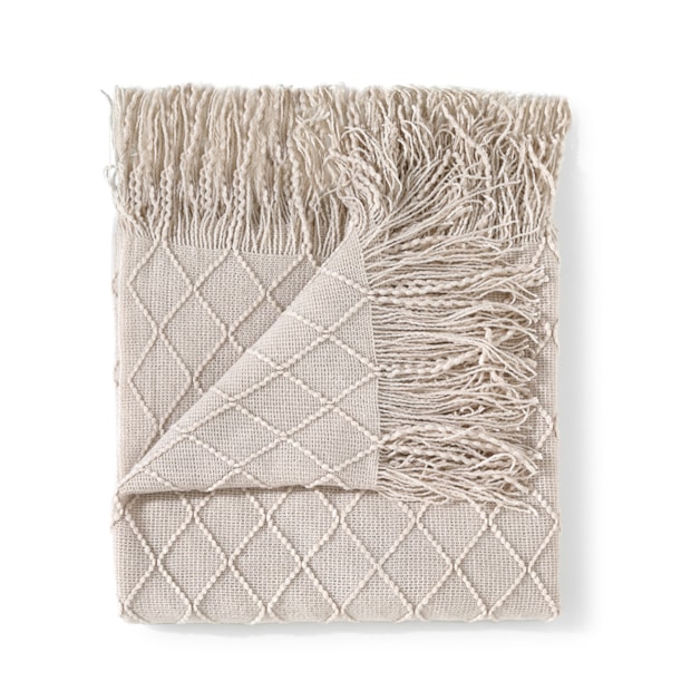 Manta Para Sofá Dohler Medina Tricot c/ Franjas 1,50m X 1,20m