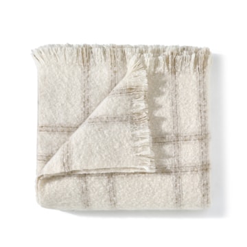 Manta Para Sofá Dohler Ragnar Flanelada Efeito Lã c/ Franjas 1,50m x 1,20m