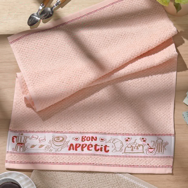 Pano de Copa Dohler Jacquard Vida II Bon Appetit - Gramatura: 340g/m²