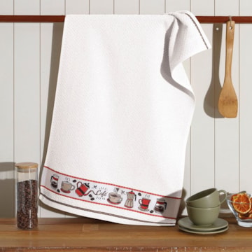 Pano de Copa Dohler Jacquard Vida II Café - Gramatura: 340g/m²