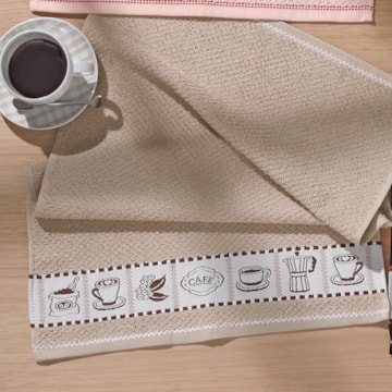 Pano de Copa Dohler Jacquard Vida II Café - Gramatura: 340g/m²