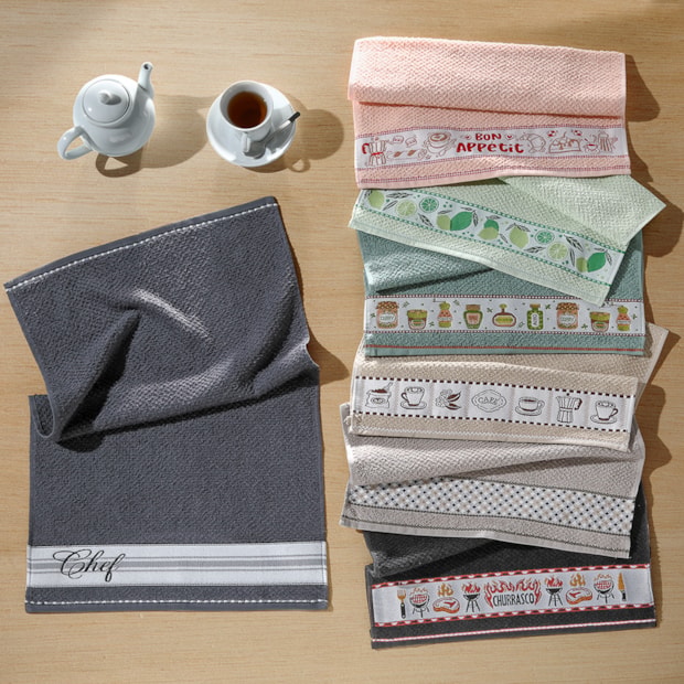 Pano de Copa Dohler Jacquard Vida II Chef - Gramatura: 340g/m²