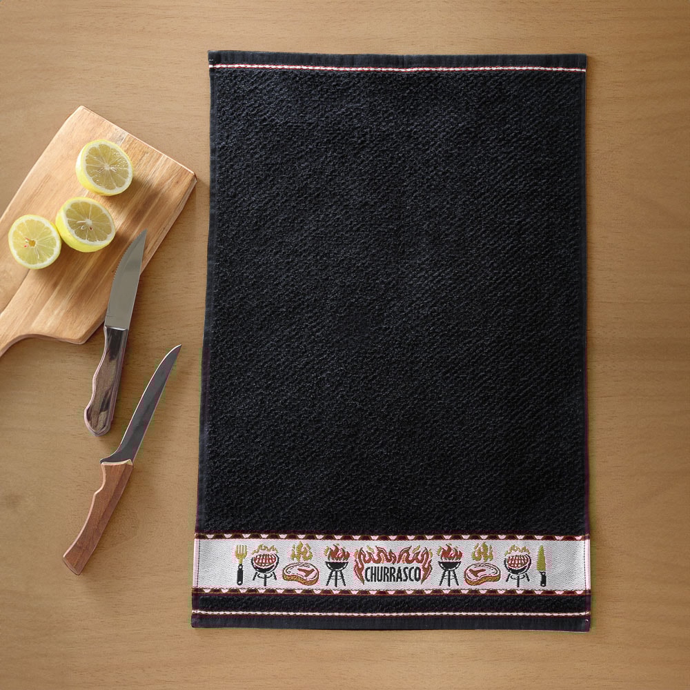 Pano de Copa Dohler Jacquard Vida II Churrasco - Gramatura: 340g/m²