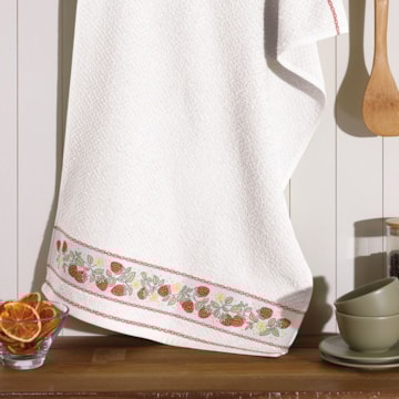 Pano de Copa Dohler Jacquard Vida II Morangos - Gramatura: 340g/m²