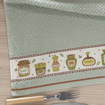 Pano de Copa Dohler Jacquard Vida II Temperos - Gramatura: 340g/m²