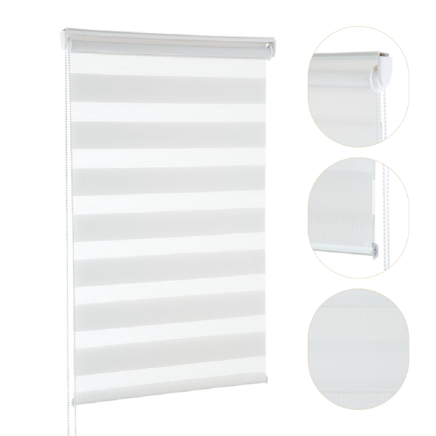 Persiana Rolô Evolux Zebra Dupla 1,40m x 1,60m