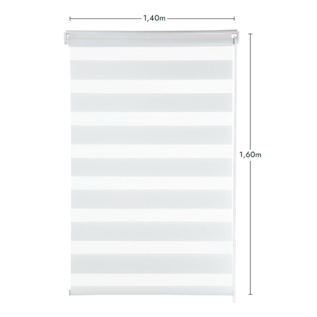 Persiana Rolô Evolux Zebra Dupla 1,40m x 1,60m