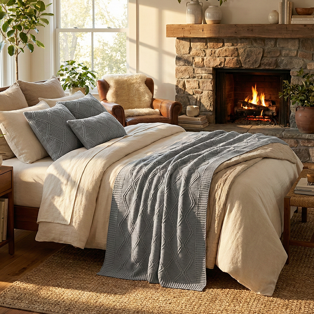 Peseira Casal e Queen Toronto Tricot 70cm x 2,30m