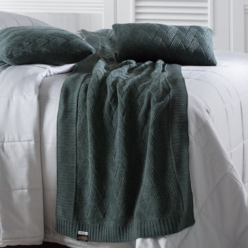 Peseira em Tricot Queen / King Size Kacyumara Misson 70cm x 2,60m