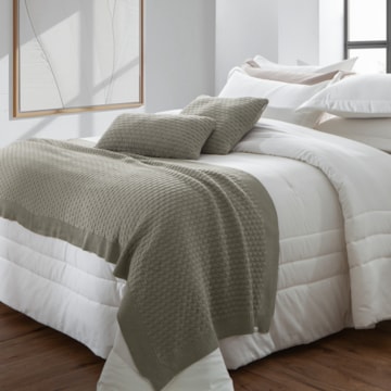 Peseira Queen e King Size Kacyumara Tierre Tricot 70cm X 2,60m